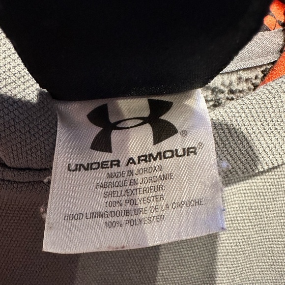 Under Armour Grey/Orange Tiger Print Cold Gear Pullover Hoodie Mens Size-Medium - Picture 4 of 7